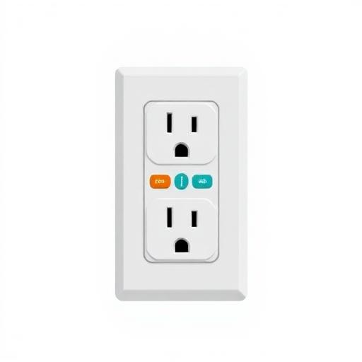 GFCI outlet with test and reset buttons